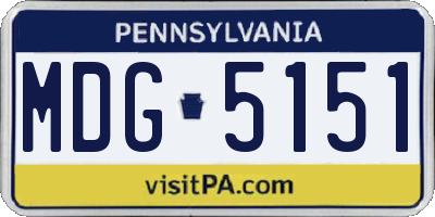 PA license plate MDG5151