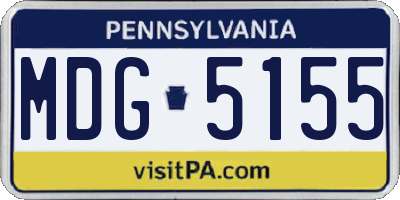 PA license plate MDG5155