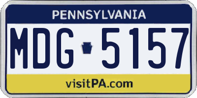 PA license plate MDG5157
