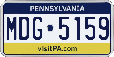PA license plate MDG5159