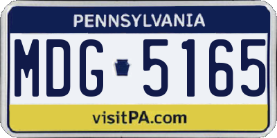 PA license plate MDG5165