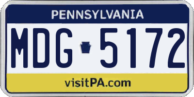 PA license plate MDG5172