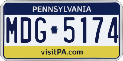 PA license plate MDG5174