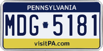 PA license plate MDG5181