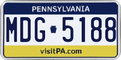 PA license plate MDG5188