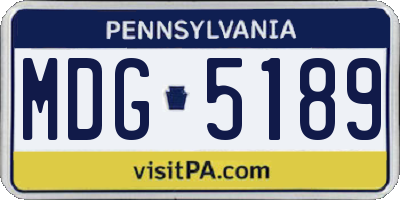 PA license plate MDG5189