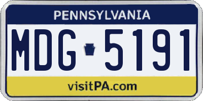 PA license plate MDG5191