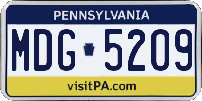 PA license plate MDG5209
