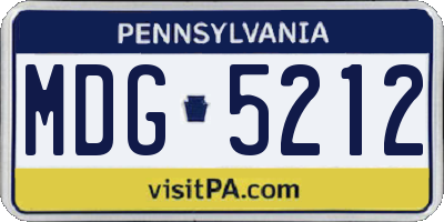PA license plate MDG5212