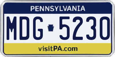 PA license plate MDG5230