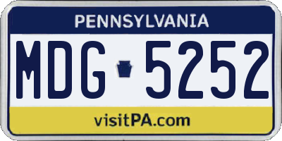 PA license plate MDG5252