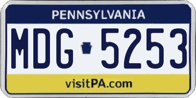 PA license plate MDG5253
