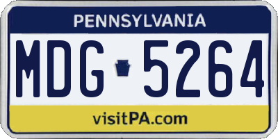PA license plate MDG5264