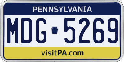 PA license plate MDG5269