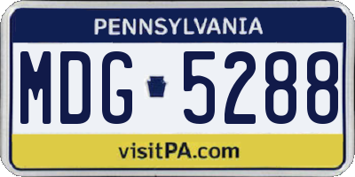 PA license plate MDG5288