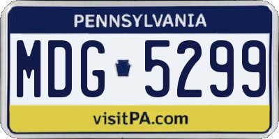 PA license plate MDG5299