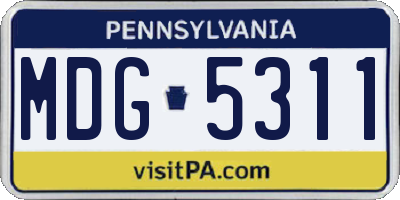 PA license plate MDG5311
