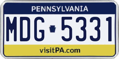 PA license plate MDG5331