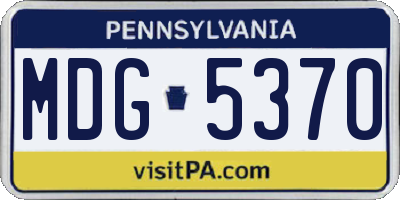 PA license plate MDG5370