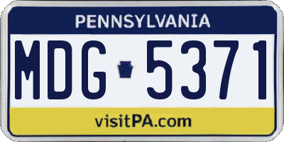 PA license plate MDG5371