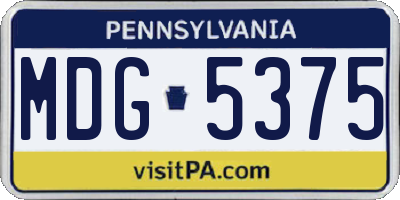 PA license plate MDG5375