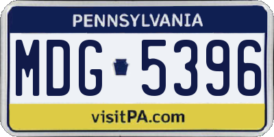 PA license plate MDG5396