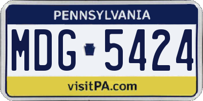 PA license plate MDG5424