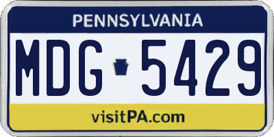 PA license plate MDG5429