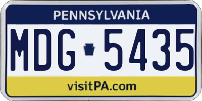 PA license plate MDG5435