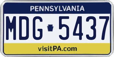 PA license plate MDG5437