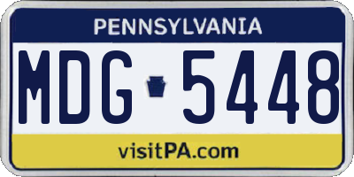 PA license plate MDG5448