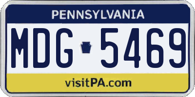 PA license plate MDG5469