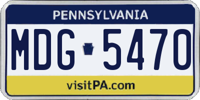 PA license plate MDG5470