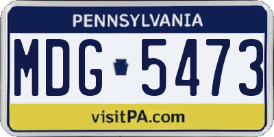 PA license plate MDG5473