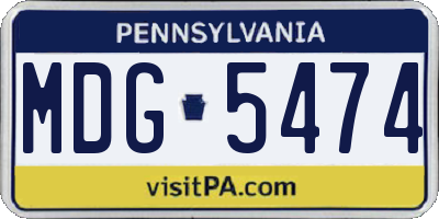 PA license plate MDG5474