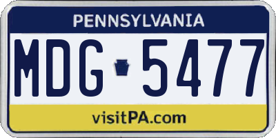 PA license plate MDG5477