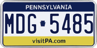 PA license plate MDG5485