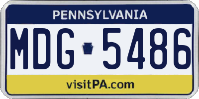 PA license plate MDG5486