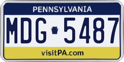 PA license plate MDG5487