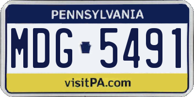 PA license plate MDG5491