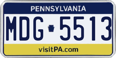 PA license plate MDG5513