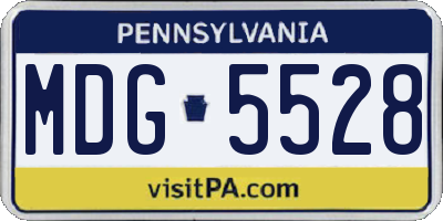 PA license plate MDG5528