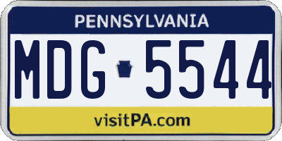 PA license plate MDG5544