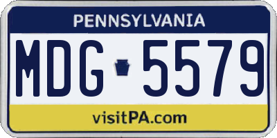 PA license plate MDG5579