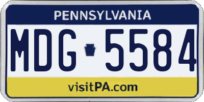 PA license plate MDG5584