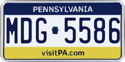 PA license plate MDG5586