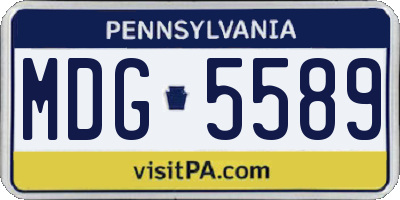 PA license plate MDG5589