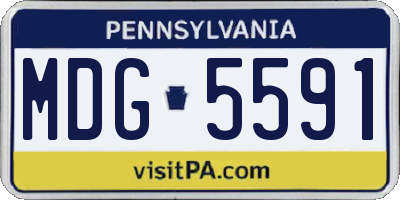 PA license plate MDG5591