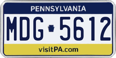PA license plate MDG5612