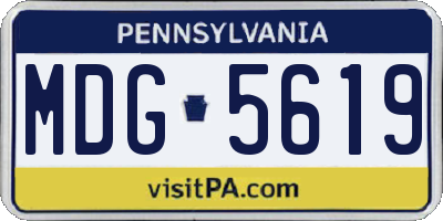 PA license plate MDG5619
